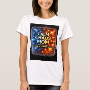 Calm Chaos Mum Shirt, Funny Mum Life Tee, Powered T-Shirt