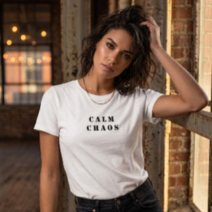 Calm Chaos - Women's Minimalist T-Shirt White