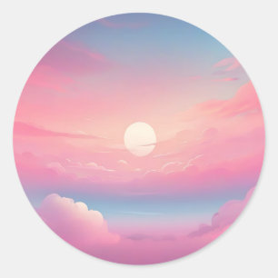 Calm Clouds Sky Classic Round Sticker