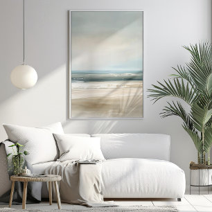 Calm Coastal Beach Poster Modern Seascape Art