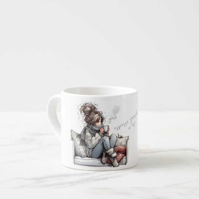 Calm Coffee Vibes Mug - Relax and Unwind (Front Left)
