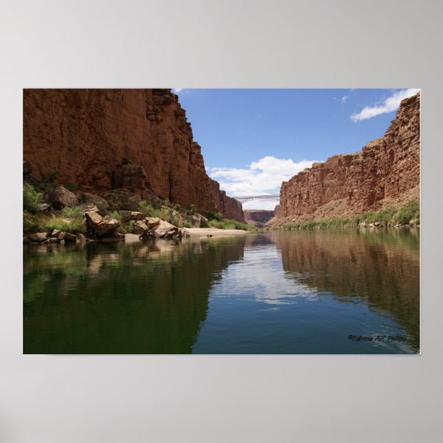 Calm Colorado River Approaching Navajo Bridges Poster (Front)