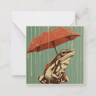 Calm & Composed: Minimalist Raindrop Frog Card