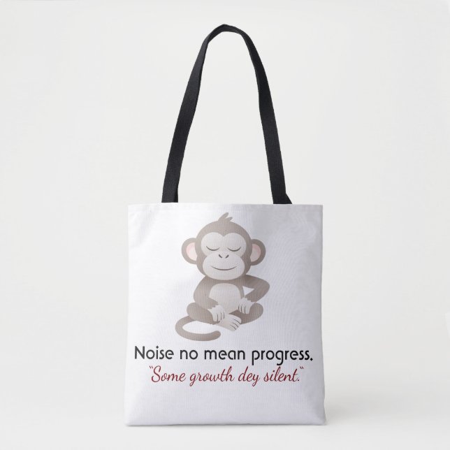 Calm Confidence Monkey – Minimal Everyday Tote Bag (Front)
