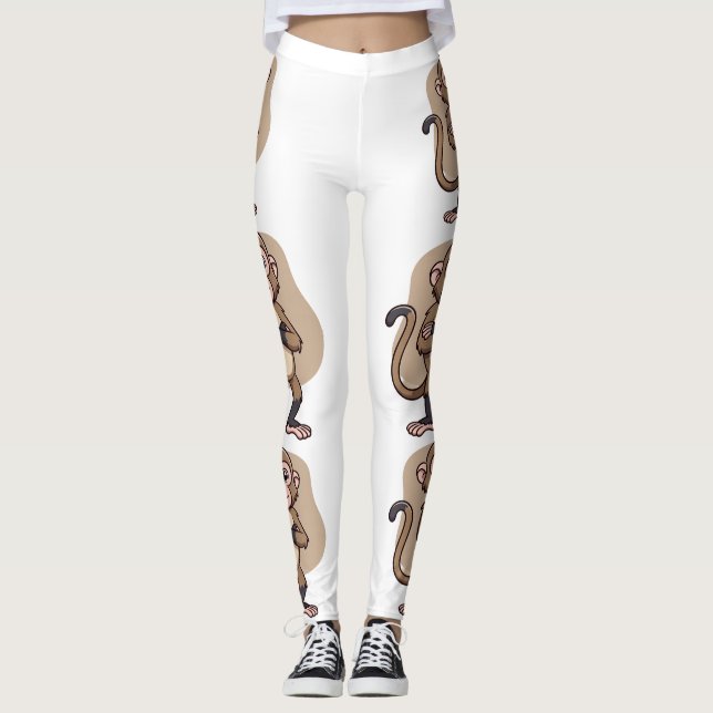 Calm Confidence Monkey –Minimal Lifestyle Leggings (Front)