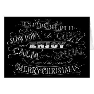 Calm + Cosy Merry Christmas Chalkboard Calligraphy