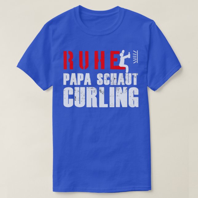 Calm dad looks curling winter sport gift T-Shirt (Design Front)