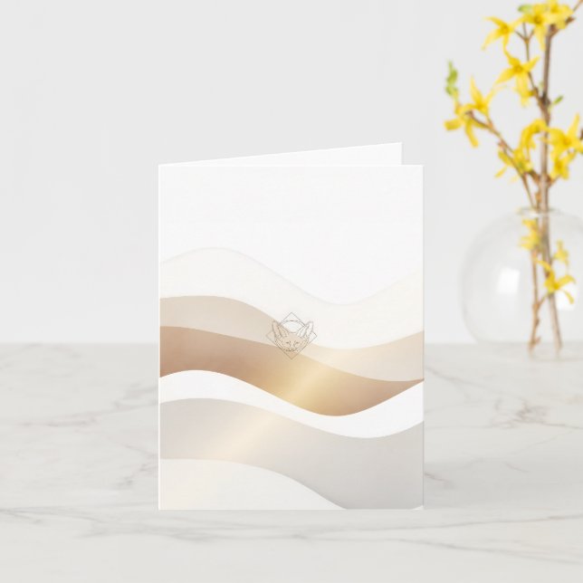 Calm Desert Waves with Fennec Essence | Minimal Se Card (Yellow Flower)