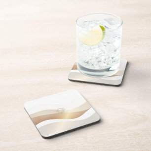 Calm Desert Waves with Fennec Essence   Minimal Se Coaster