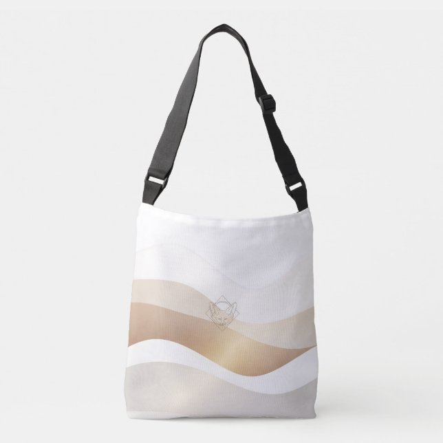 Calm Desert Waves with Fennec Essence | Minimal Se Crossbody Bag (Front)