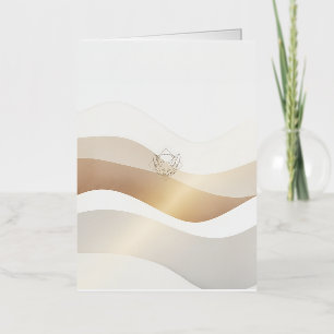 Calm Desert Waves with Fennec Essence   Minimal Se Foil Greeting Card
