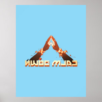 Calm Down! Mirror Image reverse typography  Poster