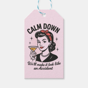 Calm Down Retro Funny Quote Gift Tags