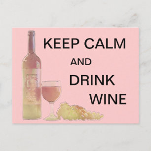 Calm Drink Wine Graphic Postcard