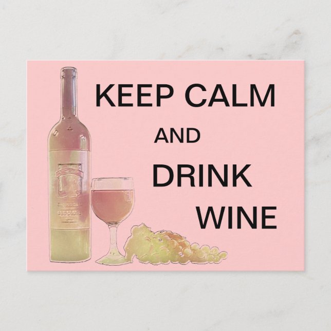 Calm Drink Wine Graphic Postcard (Front)