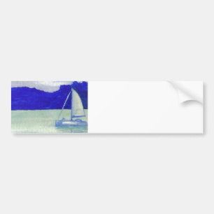 Calm Easy Sailing CricketDiane Ocean Art Bumper Sticker