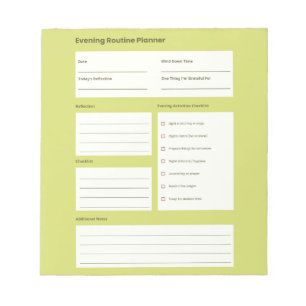 Calm Evening Routine Planner Notepad