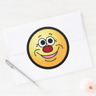 Calm Face Grumpey Classic Round Sticker