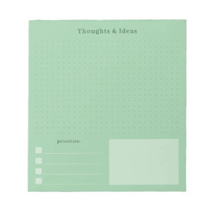 Calm Green and minimal Thoughts & Ideas Notepad