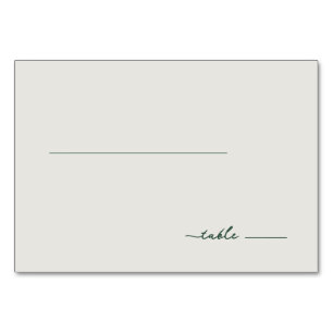 Calm Green Minimalist Line Table Number