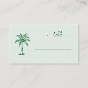 Calm Green Palm Tree Place Card