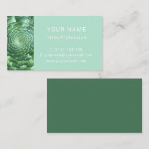 Calm Green Succulent Plant Business Card