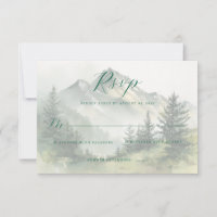 Calm Green Watercolor Mountain Scene