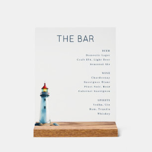 Calm Grey Minimalist Lighthouse Menu Acrylic Sign