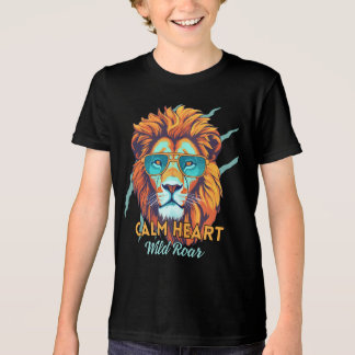 Calm Heart, Wild Roar – Lion Energy Motivational T Tri-Blend Shirt