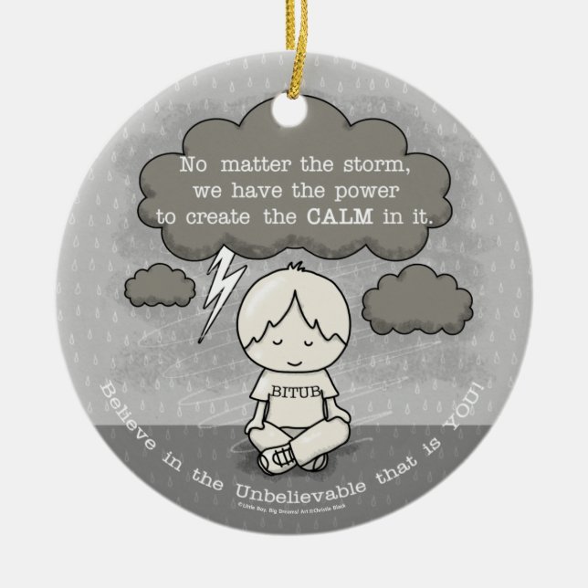 Calm in the Storm Ceramic Tree Decoration (Front)