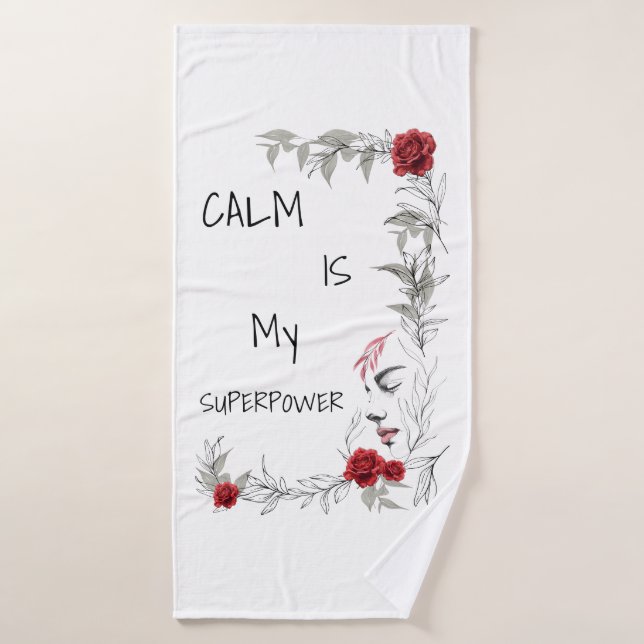 Calm Is My Superpower | Self Trust & Confidence Bath Towel Set (Bath Towel)