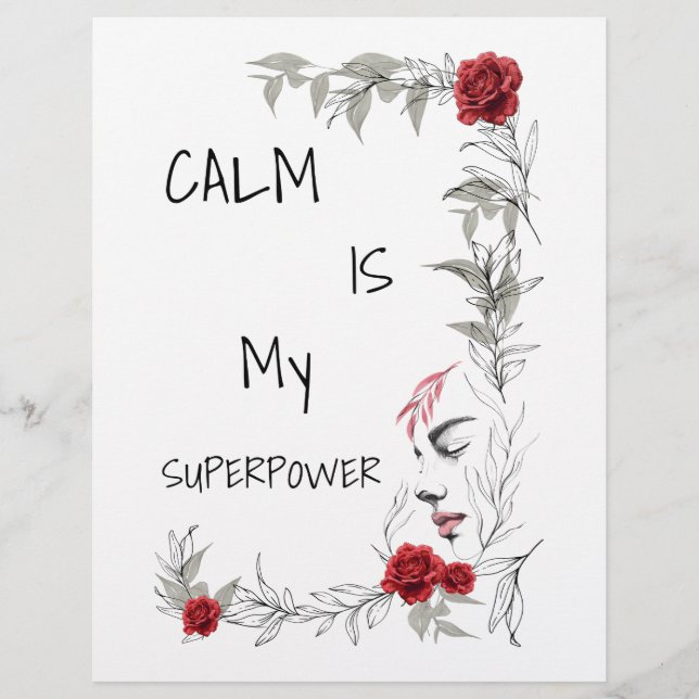 Calm Is My Superpower | Self Trust & Confidence Custom Letterhead (Front)