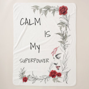 Calm Is My Superpower Self Trust & Confidence Sherpa Blanket