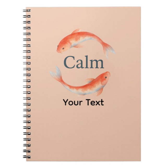 Calm Koi Fish Watercolor Zen Circle Notebook (Front)