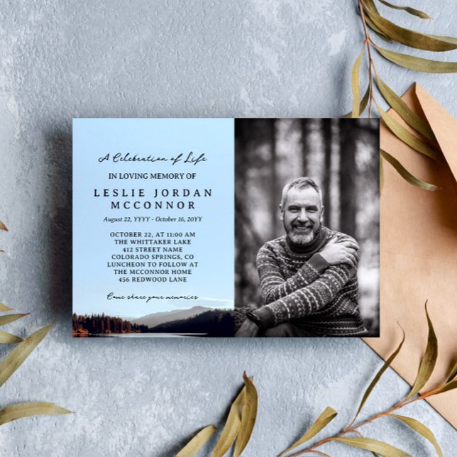 Calm Lake Life Celebration Your Photo Invitation (Creator Uploaded)