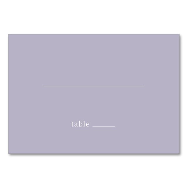 Calm Lavender Minimalist Table Sign Number (Front)