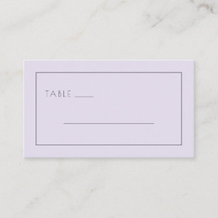Calm Lavender Minimalist Table Sign Place Card