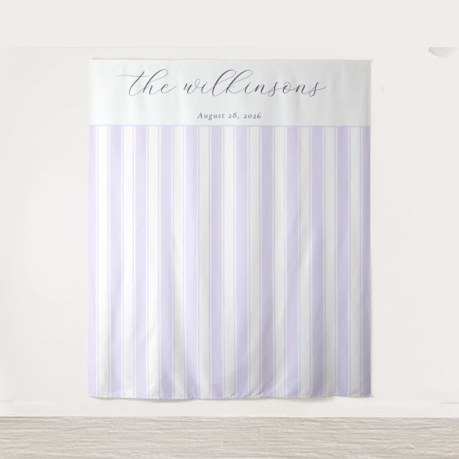 Calm Lavender Stripes Tapestry (Front)