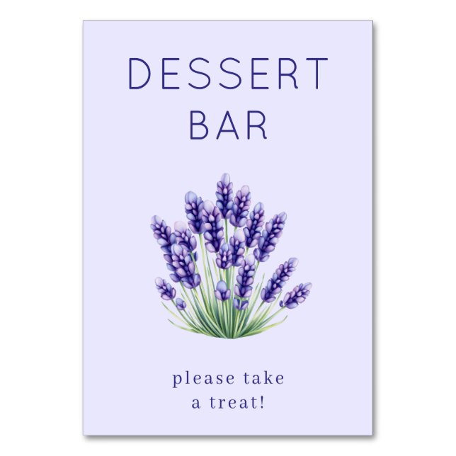 Calm Lavender Watercolor Floral Table Number (Front)