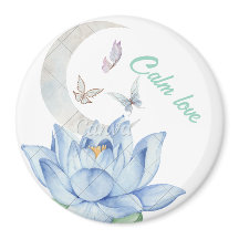 "Calm Love" Lotus & Butterfly Wedding Magnet
