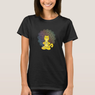 Calm Meditating Cat Yoga Mandala T-Shirt