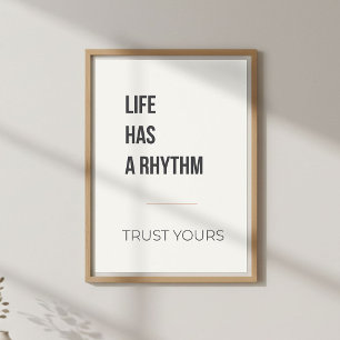 Calm Mindset Minimal Decor. Music Quote Poster