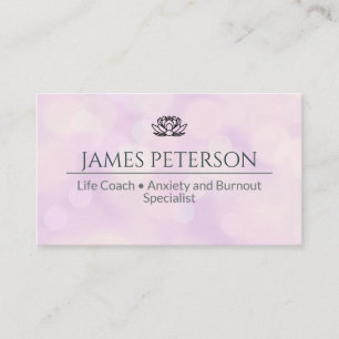 Calm Minimalist Psychologist Coach Business card