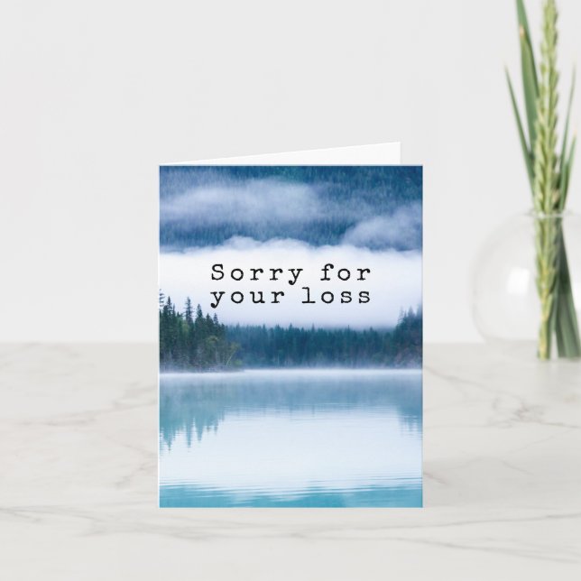 Calm Misty Lake Sorry For Your Loss Sympathy Card (Front)