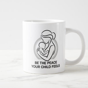 Calm Mother and Baby Minimalist Mantra Large Coffee Mug