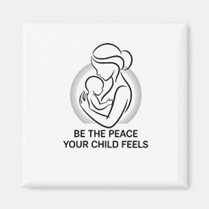 Calm Mother and Baby Minimalist Mantra Magnet