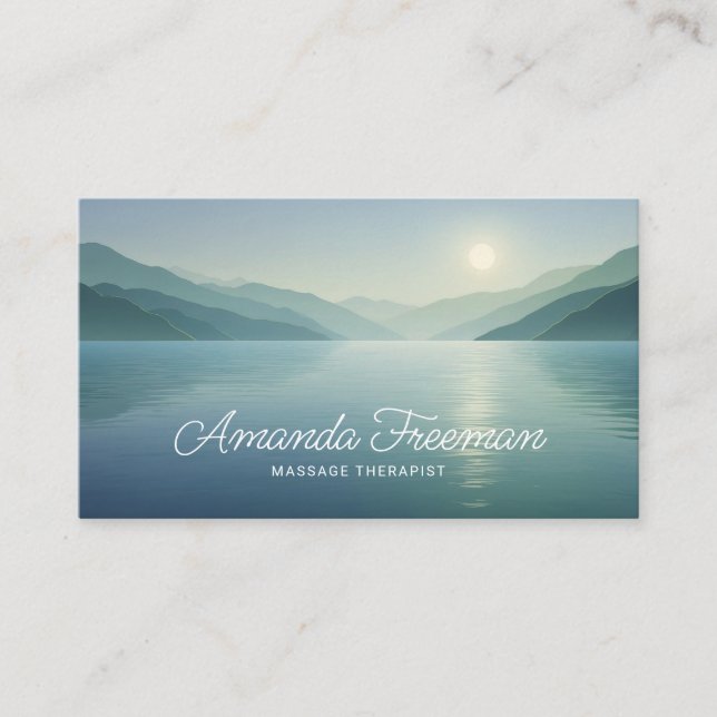 Calm Nature Landscape Massage Therapist Business Card (Front)