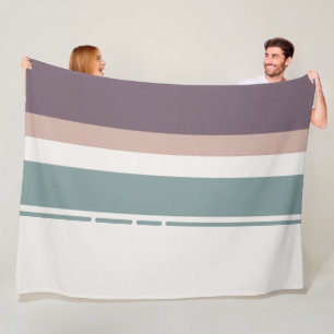 Calm Neutral Stripes – Minimal Cozy Layers Fleece Blanket