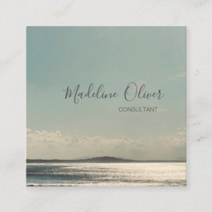 Calm Ocean Sea Travel Modern Stylish Professional Square Business Card