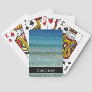 Calm Ocean Waves with Name Playing Cards